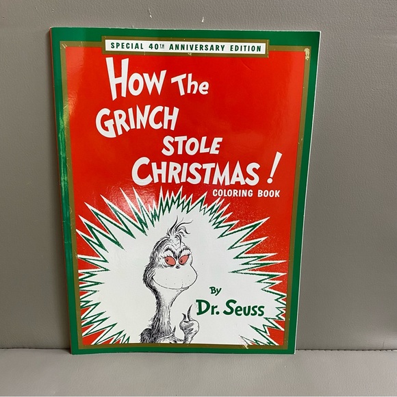 Dr Seuss- How the Grinch Stole Christmas Coloring Storybook-Softcover - Picture 1 of 3
